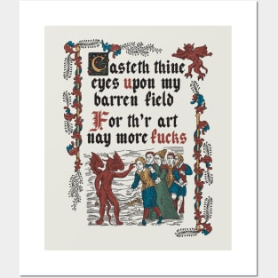 No More F*cks Medieval Style - funny retro vintage English history Posters and Art